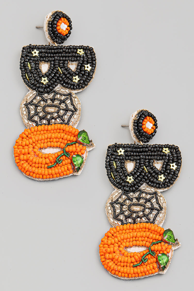 Beaded Boo Earrings