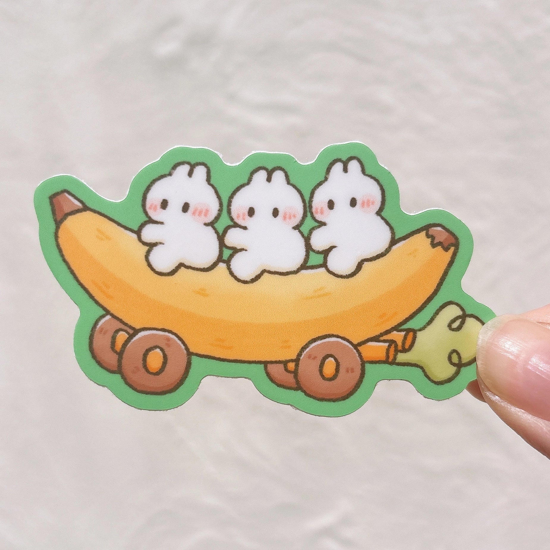 Bunnymobile Banana Sticker