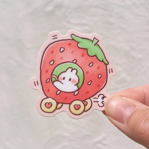Bunnymobile Strawberry Sticker