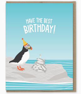 Best Birthday Puffin Greeting Card