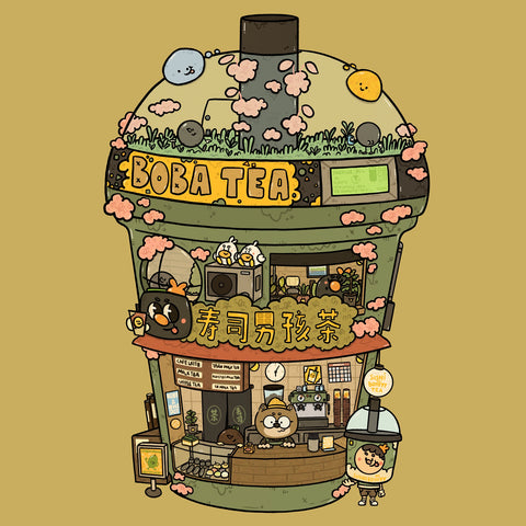 Boba Tea Shop Art Print