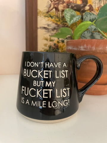 Bucket List Wide Bottom Mug