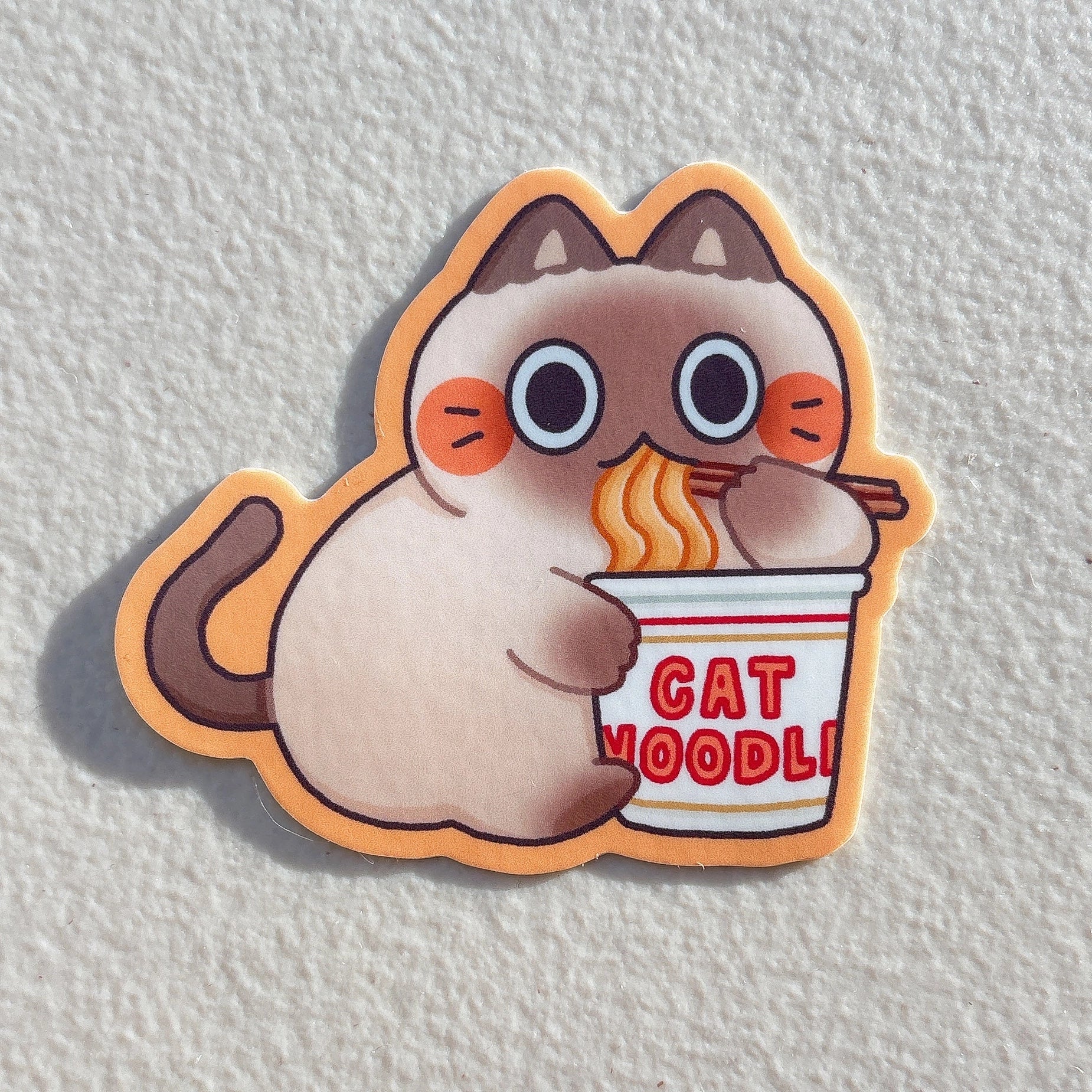 Noodle Cup Cat Sticker