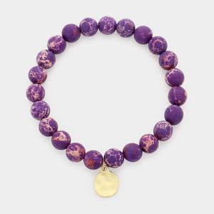 Natural Stone Bracelet Purple