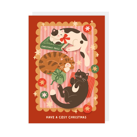 Cozy Cats Christmas Greeting Card