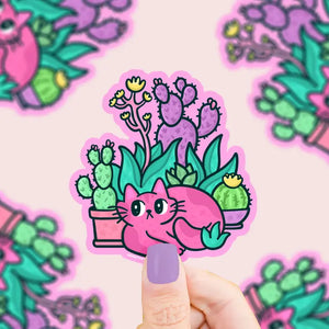 Cat Cactus Sticker