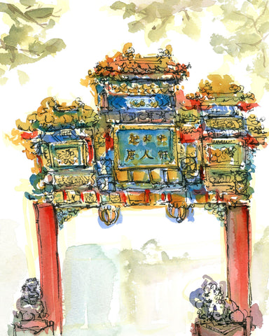 Tommy Lee Print - Chinatown Arch