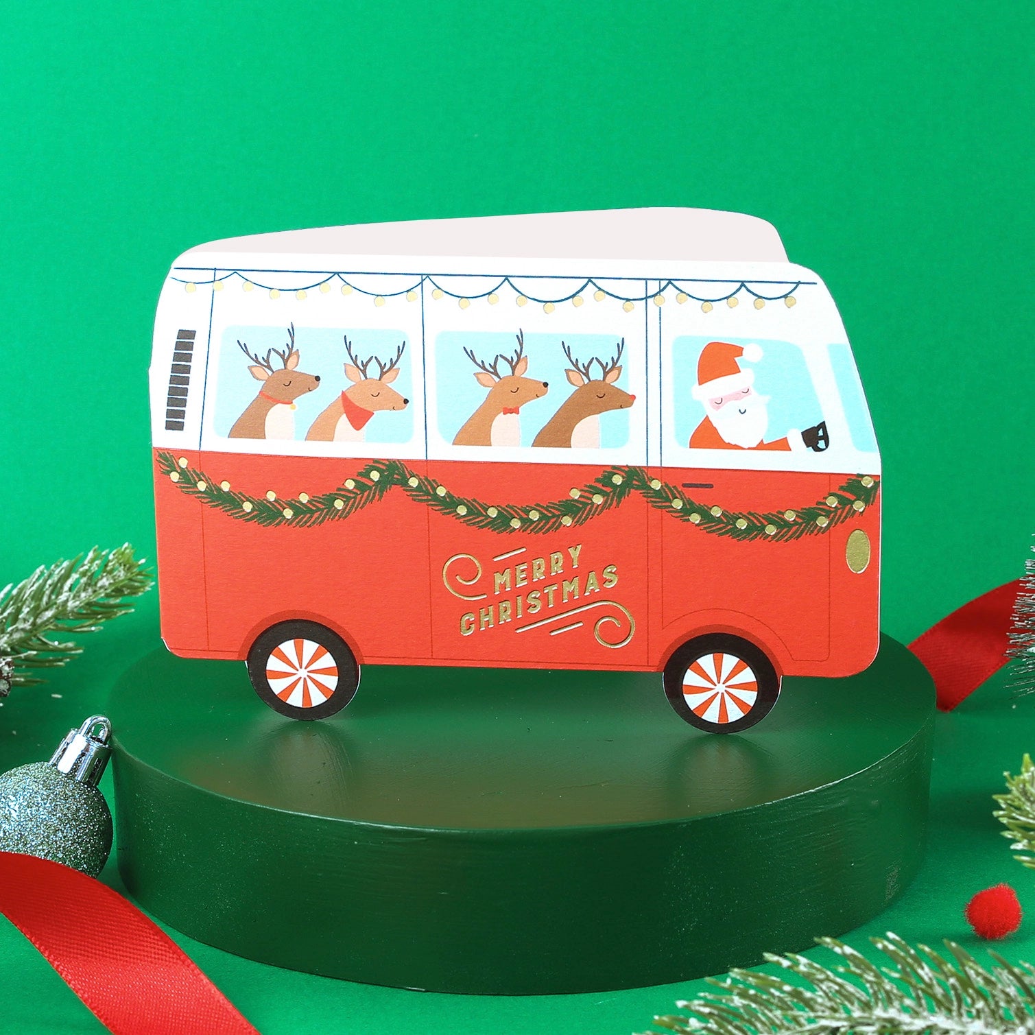 Christmas Camper Van Greeting Card