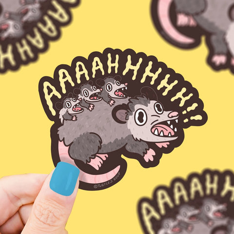 Crazy Opossum Sticker