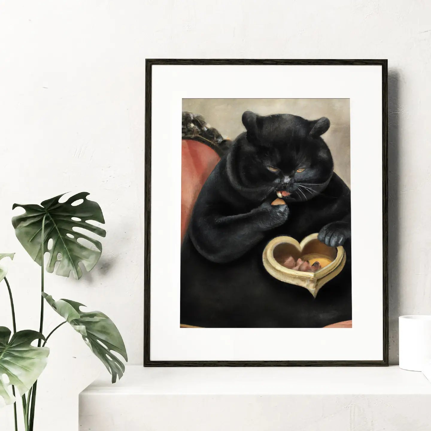 Eating Chocolates Cat Art Print