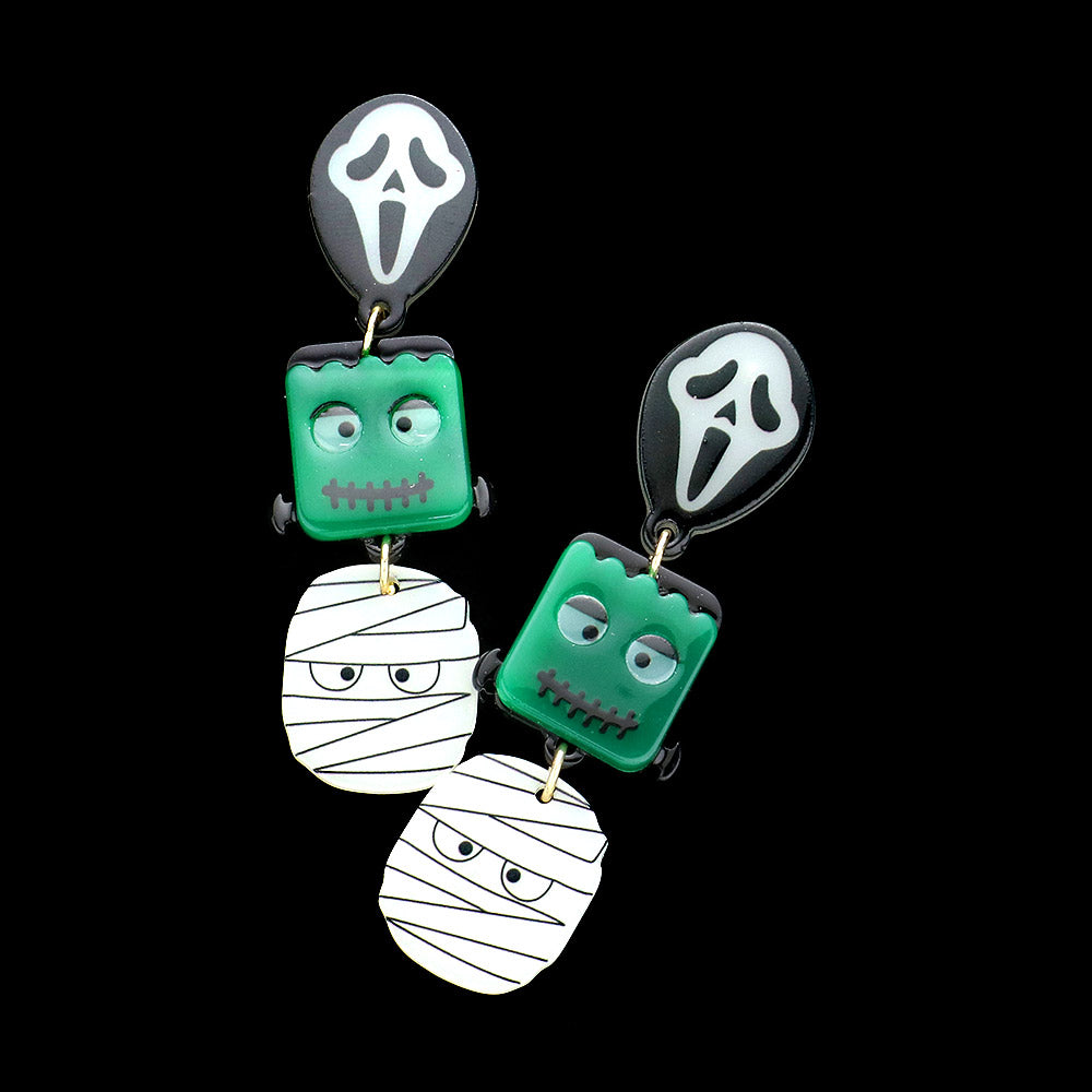 Glow In The Dark Halloween Character Earrings