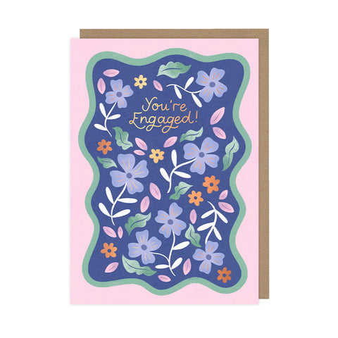 Floral You're Engaged Greeting Card