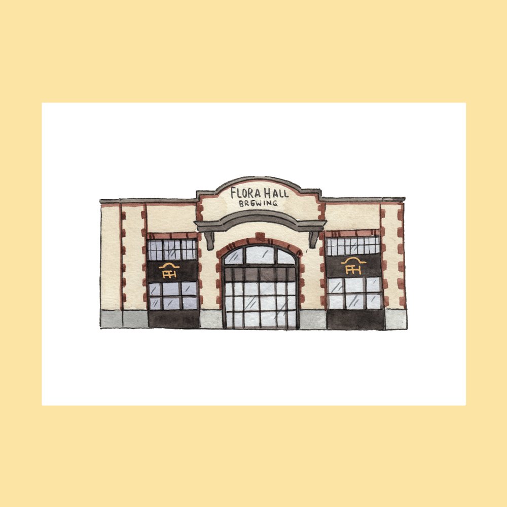 Flora Hall Brewing Print