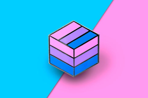 Flag Cube Bisexual Pin
