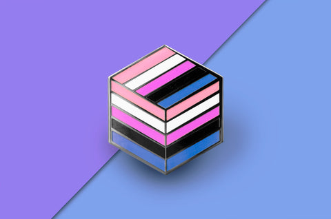 Flag Cube Genderfluid Pin
