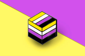 Flag Cube Non Binary Pin