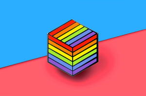 Flag Cube Rainbow Pin
