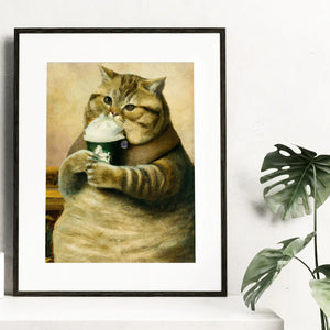 Frappe Cat Art Print