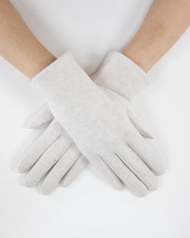 Two Tone Gloves Beige