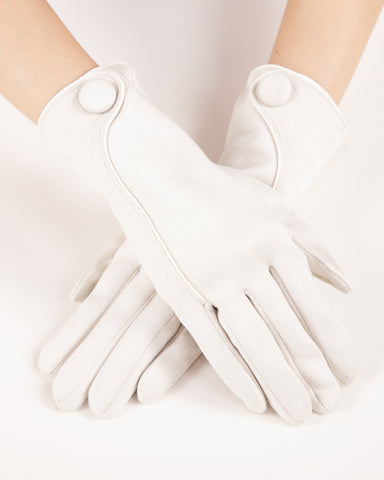 Seam & Button Detail Gloves Beige