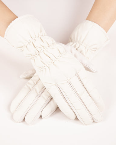 Matte Puffer Gloves Beige