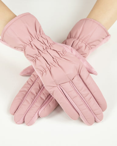 Matte Puffer Gloves Dusty Rose
