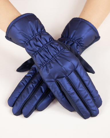 Matte Puffer Gloves Navy