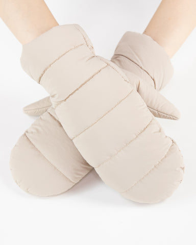 Matte Puffer Mitts Beige