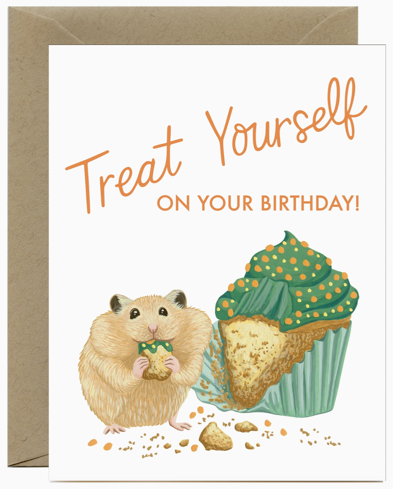 Hamster Cupcake Greeting Card