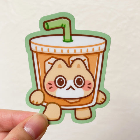 Iced Coffee Cat Sticker