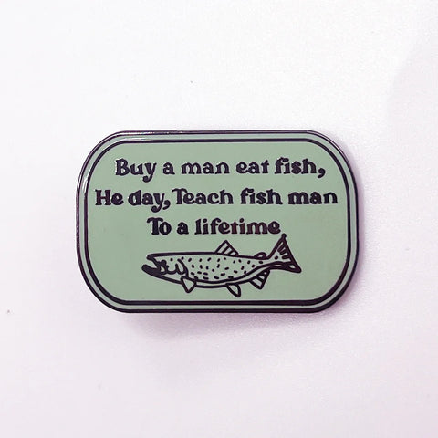 Buy A Man Eat Fish Enamel Pin