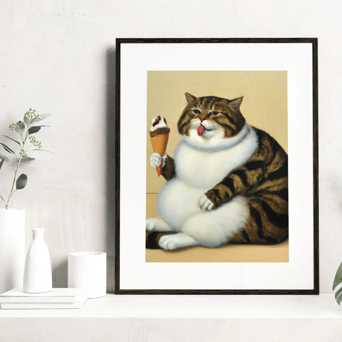 Ice Cream Cat Art Print