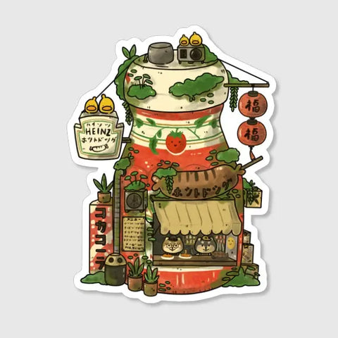Ketchup Hotdog Stand Sticker