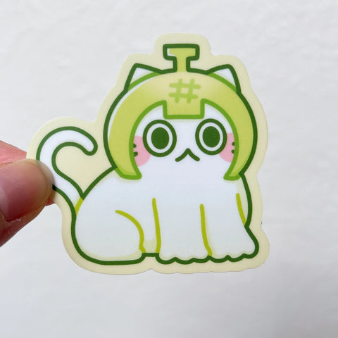 Melon Hat Cat Sticker