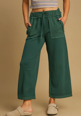 Quilted Texture Pants in Evergreen