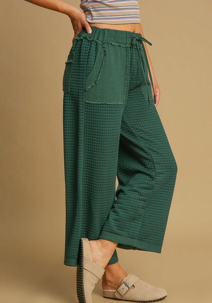 Quilted Texture Pants in Evergreen