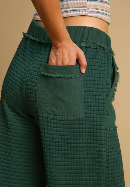 Quilted Texture Pants in Evergreen