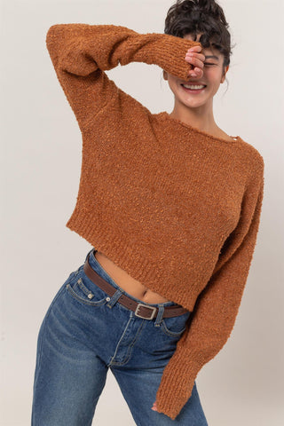 Boucle Sweater in Chocolate