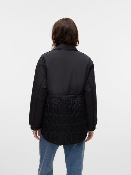 Contrast Quilt Detail Jacket in Black