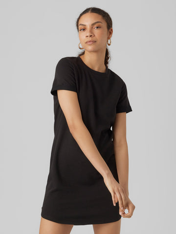 Sweatshirt T-Shirt Dress in Black