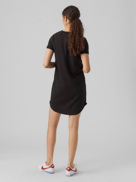 Sweatshirt T-Shirt Dress in Black