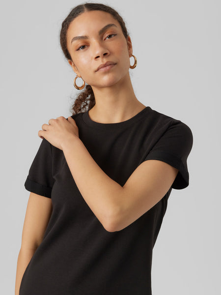 Sweatshirt T-Shirt Dress in Black
