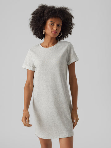 Sweatshirt T-Shirt Dress in Grey