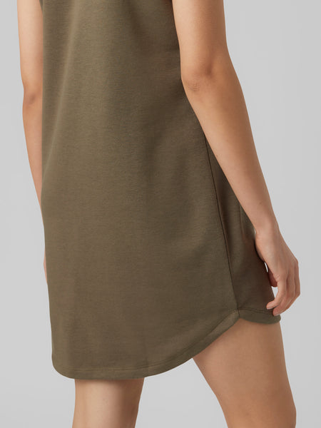 Sweatshirt T-Shirt Dress in Olive