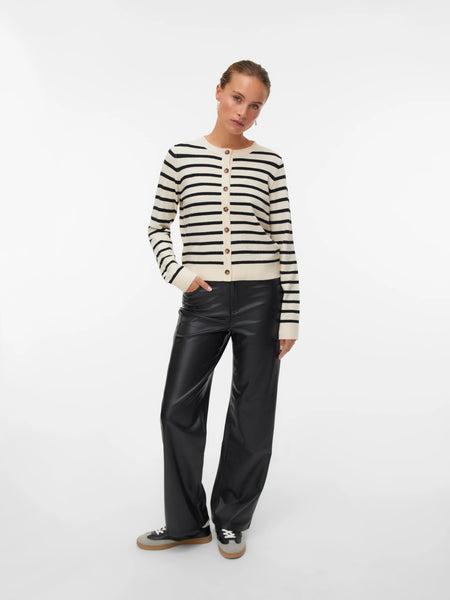 Stripe Cardigan in Cream/Navy Combo