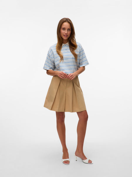 Striped Polo T-Shirt in Blue Combo