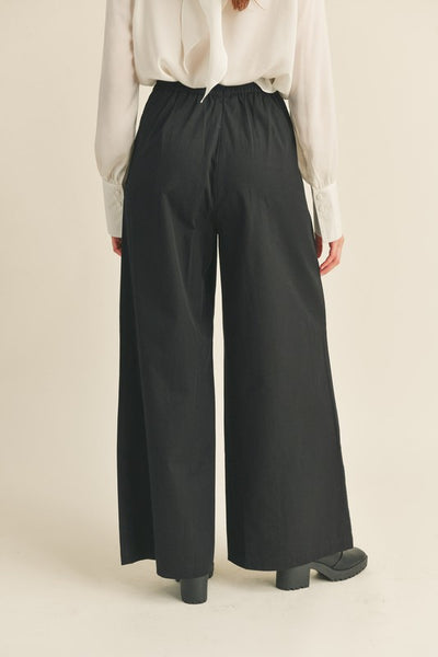 Pleated Extra Wide Leg Pants in Black