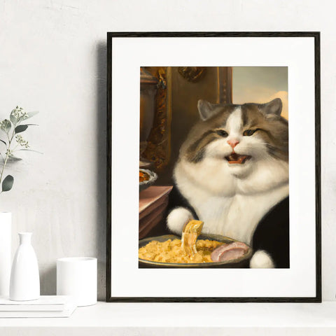 Mac & Cheese Kitty Art Print