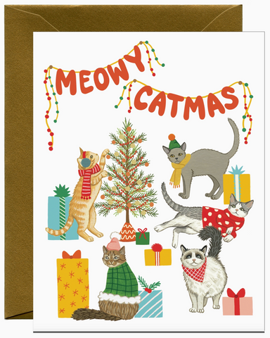 Merry Catmas Greeting Card