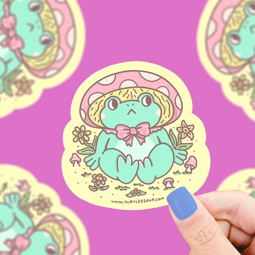 Mushroom Cap Frog Sticker